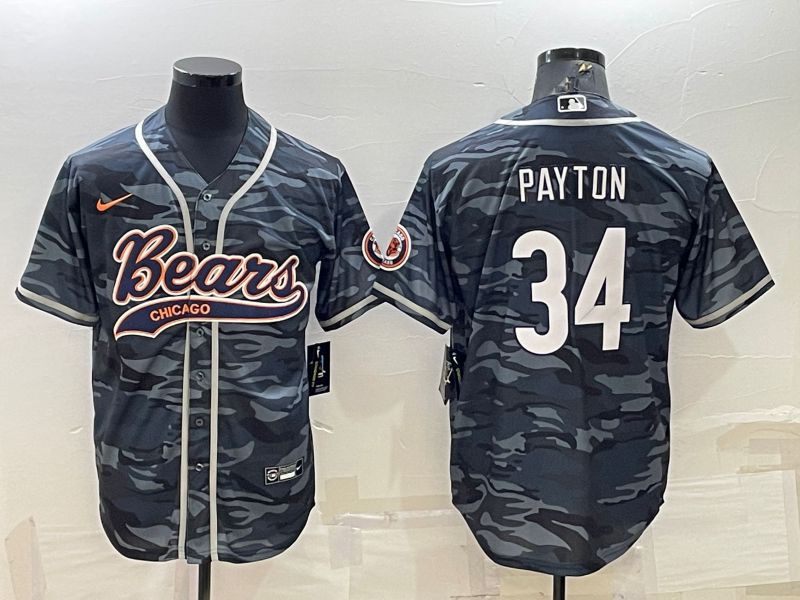 Men Chicago Bears 34 Payton Camo 2022 Nike Co branded NFL Jersey